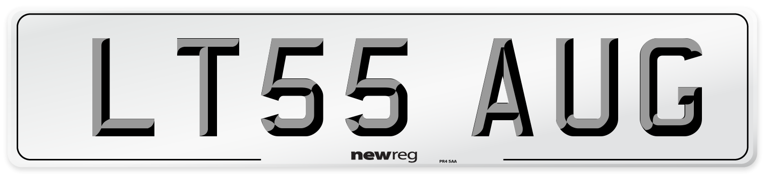 LT55 AUG Number Plate from New Reg